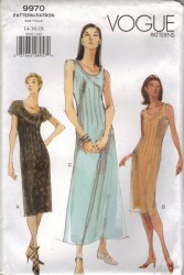 9970 VOGUE EZ  SHORT SLEEVES OR NOT STITCH DARTS DRESS LENGTHS PATTERN 8-12